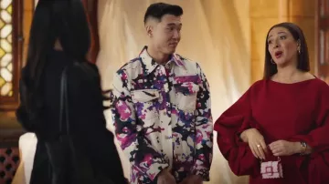 Dries Van Noten Men's Purple Valashe Denim Jacket worn by Nicholas (Joel Kim Booster) as seen in Loot (S02E02)