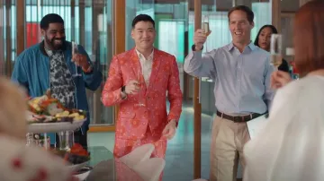 Trina Turk Kennedy Blaz­er worn by Nicholas (Joel Kim Booster) as seen in Loot (S02E02)