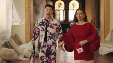 Dries Van Noten Ink Splatter Pants worn by Nicholas (Joel Kim Booster) as seen in Loot (S02E02)