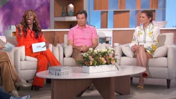 Christian Louboutin Loubi­girl 100 Heeled San­dals worn by Natalie Morales as seen in The Talk on April 2, 2024