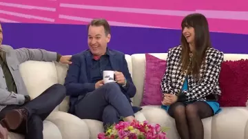 Balmain 6-Button Houndstooth Tweed Jacket worn by Alison Brie as seen in Today with Hoda & Jenna on April 2, 2024