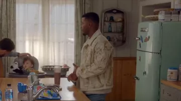 A-Cold-Wall* Pig­ment Dyed Truck­er Jack­et worn by Spencer James (Daniel Ezra) as seen in All American (S06E01)