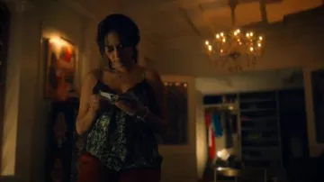 Zadig & Voltaire Christy Diamanté Silk Camisole worn by Sunny Patel (Agam Darshi) as seen in Sight Unseen (S01E10)
