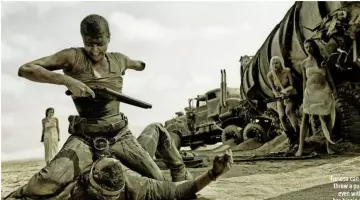 La boucle de ceinture d'Imperator Furiosa (Charlize Theron) dans Mad Max Fury Road