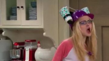 The headset to drinks of Maddie (Dove Cameron) in Liv and Maddie