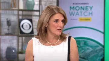 Boss Dikrysa Dress worn by Jill Schlesinger as seen in CBS Mornings on April 2, 2024