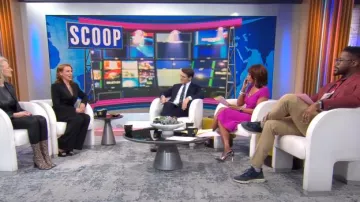 Safiyaa Buttoned Crepe Cocktail Dress worn by Gayle King as seen in CBS Mornings on April 2, 2024