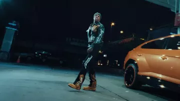 Rhude x Lamborghini Black & Brown Panel Pants worn by A Boogie wit da Hoodie in A Boogie Wit Da Hoodie - Steppas (Official Video)