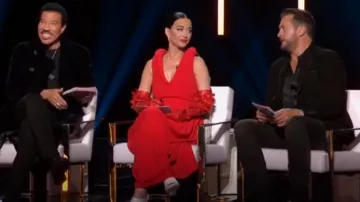 Bottega Veneta Boucle Dress worn by Katy Perry as seen in American Idol (S22E07)