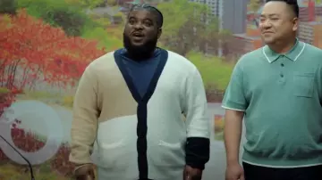 Hudson North Colourblock Lambswool Cardigan worn by Hudson (Jonathan Langdon) as seen in Run the Burbs (S03E13)