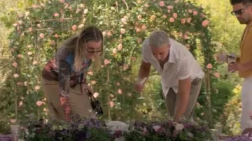 License Graphic National Gallery Titian Bacchus and Ariadne Long Sleeve Mesh Top in Multi worn by Harlan as seen in Vanderpump Villa (S01E03)