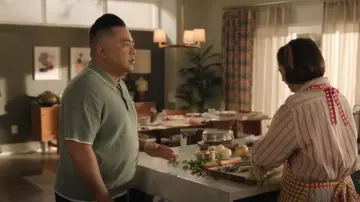 Banana Republic Jax Po­lo worn by Andrew Pham (Andrew Phung) as seen in Run the Burbs (S03E13)