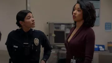 Reiss Luisa Knitted Wrap Dress worn by Luna Grey (Angel Parker) as seen in The Rookie (S06E05)