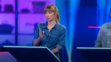 Veronica Beard Farina Blouse worn by Lauren Lapkus as seen in Is It Cake? (S03E01)