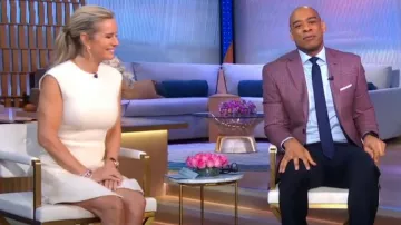 Minivestido de sarga lavada de Prada usado por Jennifer Ashton como se ve en Good Morning America el 4 de abril de 2024