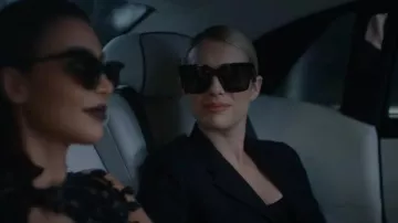 Celine Oversized Square-Frame Acetate Sunglasses in Black worn by Madison Montgomery (Emma Roberts) as seen in American Horror Story (S12E06)