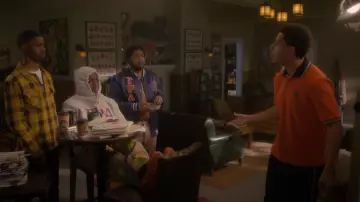 Marni Contrast-Trim Knit Polo Shirt worn by Andre Johnson, Jr. (Marcus Scribner) as seen in grown-ish (S06E11)