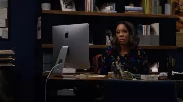 Lafayette 148 New York Scatter Dot Blouse worn by Mia Jordan (Karen Pittman) as seen in The Morning Show (S02E08)