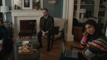 Velvet By Graham & Spencer Nessie Striped Crew Neck Sweater worn by Annie Leonard (Olivia Khoshatefeh) as seen in Elsbeth (S01E02)