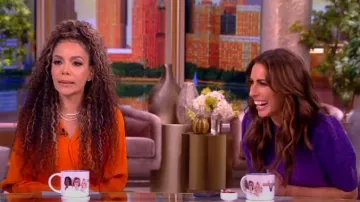 Victoria Beckham Silk Wrap Front Midi Shirt Dress worn by Sunny Hostin as seen in The View on April 5, 2024