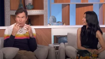 Mr Turk Romero Sweater in Ink Multi worn by Jerry O'Connell as seen in The Talk on April 5, 2024