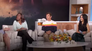 3.1 Phillip Lim Mixed Media Slip Maxi Dress portée par Lisa Ling comme on le voit dans The Talk le 5 avril 2024