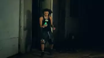 Amiri Black Varsity Tiger Sweatshorts worn by DD Osama in EVIL EMPIRE with Lil Mabu (Official Music Video)
