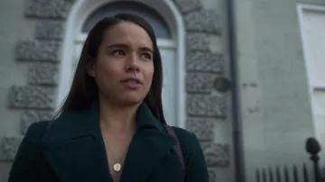 Wolf Circus Rose Coin Necklace worn by Jackie Veda (Genevieve Kang) as seen in Locke & Key (S02E04)