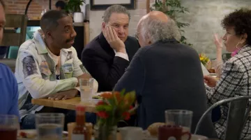 Zara Denim Jacket With Pictures Patches Print Colors worn by Leon (J. B. Smoove) as seen in Curb Your Enthusiasm (S12E10)