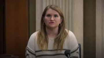 Madewell Conway Striped Sweater worn by Jillian Bell as seen in Curb Your Enthusiasm (S12E10)