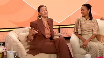 Gucci GG Check Long Sleeved Shirt worn by Drew Barrymore as seen in The Drew Barrymore Show on April 3, 2024