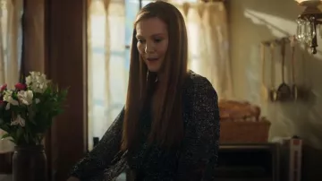 DKNY Printed Peplum-Hem Top worn by Nina Locke (Darby Stanchfield) as seen in Locke & Key (S03E01)