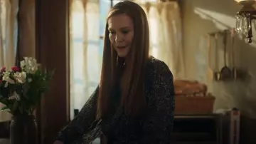 DKNY Printed Peplum-Hem Top worn by Nina Locke (Darby Stanchfield) as seen in Locke & Key (S03E01)