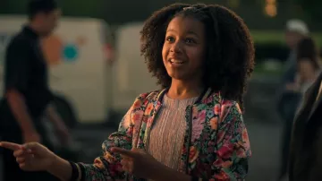 H&M Satin Bomber Jacket worn by Jamie Bennett (Liyou Abere) as seen in Locke & Key (S03E02)