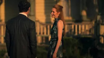 Reiss Ed­die Print­ed Mi­di Dress worn by Nina Locke (Darby Stanchfield) as seen in Locke & Key (S03E02)