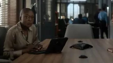 Frame Satin Silk Shirt worn by Kemi Adebayo (Adeola Role) as seen in Alert: Missing Persons Unit (S02E04)