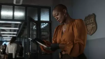 MINKPINK Eva Blouse worn by Kemi Adebayo (Adeola Role) as seen in Alert: Missing Persons Unit (S02E04)