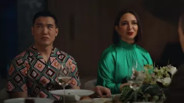 Trina Turk Felix Camp Shirt worn by Nicholas (Joel Kim Booster) as seen in Loot (S02E03)