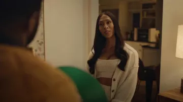 Remain Karin V-neck Ribbed Knit Cardigan worn by Sofia (Mj Rodriguez) as seen in Loot (S02E03)