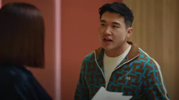 Wales Bonner Symphony Abstract-print Track Jacket worn by Nicholas (Joel Kim Booster) as seen in Loot (S02E03)