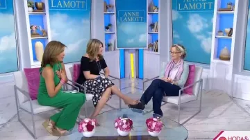 Stuart Weitzman Carmen Brown Espadrille Wedge Platform Sandals worn by Hoda Kotb as seen in Today with Hoda & Jenna on April 9, 2024