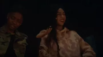 Collina Strada Round Hem Hood­ie worn by Patience (Chelsea Tavares) as seen in All American (S06E02)