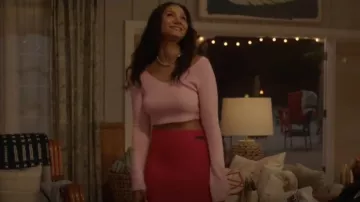 Ganni Pink High Rise Mini Skirt worn by Layla Keating (Greta Onieogou) as seen in All American (S06E02)