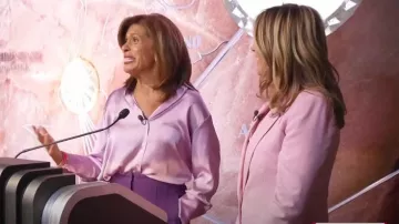 Zara Flowy Satin Effect Shirt of Hoda Kotb as seen in Today on April 9, 2024