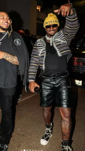 Rick Owens Black Hexalace High-Top 'Strobe' Sneakers usado por Deebo Samuel en la cuenta de Instagram @1deebosr