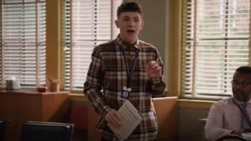 J Crew Midweight Flannel Workshirt in Regenerative Cotton worn by Jacob Hill (Chris Perfetti) as seen in Abbott Elementary (S03E09)