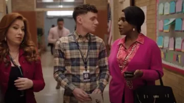 Tommy Hilfiger Adaptive Classic Fit Check Shirt worn by Jacob Hill (Chris Perfetti) as seen in Abbott Elementary (S03E09)