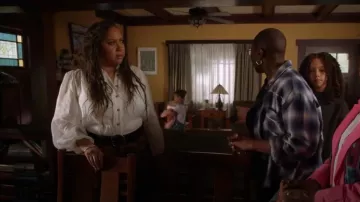 COS Floral Satin Wide Leg Pants worn by Karen Wilson (Tracie Thoms) as seen in 9-1-1 (S07E05)