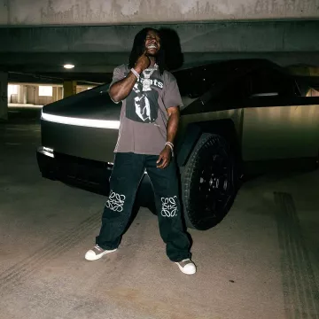 Rick Owens Dust Grey Waxed Nubuck High-Top Sneakers worn by Jack Boy on the Instagram account @1804jackboy