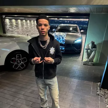 Amiri Black Hotel Logo Zip Hoodie worn by Lil Mosey on the Instagram account @lilmosey